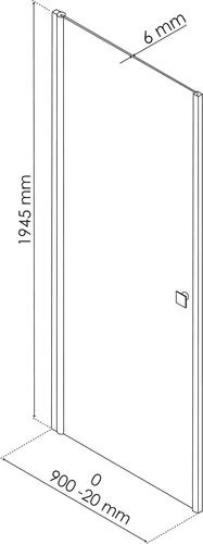 Paroi De Douche Porte Pivotante Verre Transparent Selyna 90cm - ELMER 3 Paroi De Douche Porte Pivotante Verre Transparent Selyna 90cm - ELMER – Image 3