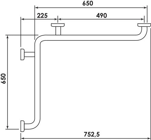 Barre D'appui D'angle à 4 Points De Fixation 2 Barre D'appui D'angle à 4 Points De Fixation – Image 2