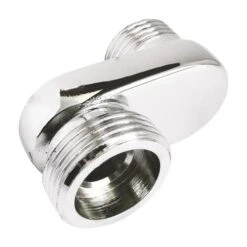 Raccord Laiton Chromé Contre Coudé Extra Plat Excentre 25 - Double Mâle 20/27 - 15/21