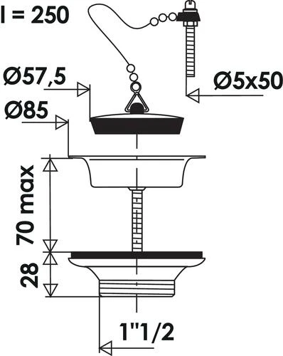 Bonde Plastique à Bouchon Pour évier Grès 2 Bonde Plastique à Bouchon Pour évier Grès – Image 2