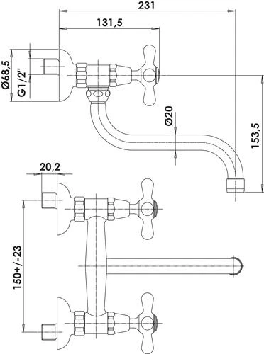 Mélangeur D'évier Mural Star'O - ROLF 3 Mélangeur D'évier Mural Star'O - ROLF – Image 3