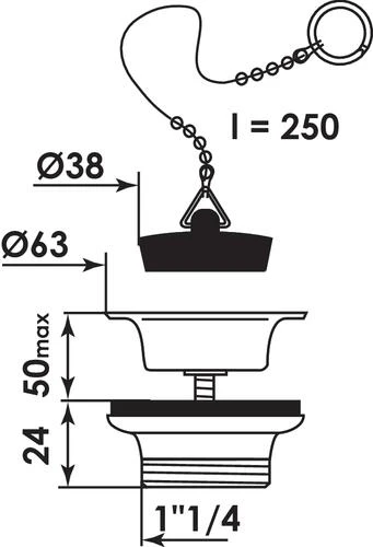 Bonde De Lavabo Laiton à Bouchon Avec Chaînette 2 Bonde De Lavabo Laiton à Bouchon Avec Chaînette – Image 2