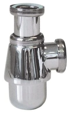 Siphon De Lavabo à Tube Plongeur Réglable- Laiton Blanchi