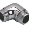 Raccord équerre Laiton Chromé Double Mâle 15/21