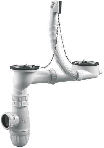 Vidage D'évier 2 Cuves Avec Trop Plein - VALENTIN 1 Vidage D'évier 2 Cuves Avec Trop Plein - VALENTIN