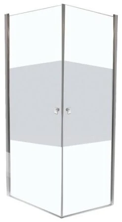 Paroi De Douche Accès D'angle Pivotant Verre Givré Selyna 90cm - ELMER