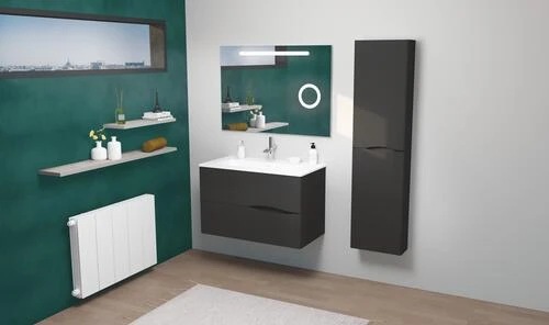 Meuble VELOURSà Suspendre 70cm Noir - BATHROOM THERAPY 2 Meuble VELOURSà Suspendre 70cm Noir - BATHROOM THERAPY – Image 2