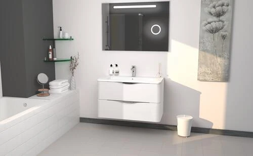 Meuble MANNAR à Suspendre 90 Cm Blanc - BATHROOM THERAPY 2 Meuble MANNAR à Suspendre 90 Cm Blanc - BATHROOM THERAPY – Image 2