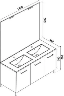 Meuble NEW YORK Sur Pieds 120cm Anthracite - BATHROOM THERAPY -Salle De Bain Fournitures 401511192 5