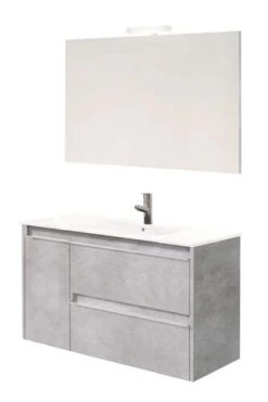 Meuble BOSTON à Suspendre 100cm Béton - BATHROOM THERAPY
