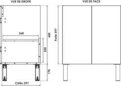 Meuble Sous Vasque 2 Portes 80cm Ergo - NEOVA -Salle De Bain Fournitures 401511321 4