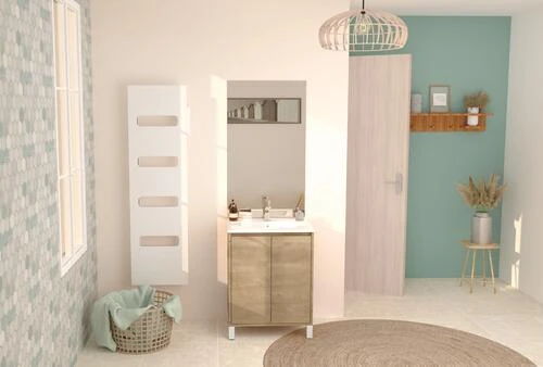 Meuble ODESSA Sur Pieds 2 Portes 80cm Bois Miroir Affleurant - BATHROOM THERAPY 2 Meuble ODESSA Sur Pieds 2 Portes 80cm Bois Miroir Affleurant - BATHROOM THERAPY – Image 2