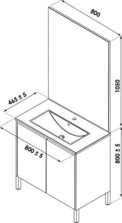 Meuble ODESSA Sur Pieds 2 Portes 80cm Bois Miroir Affleurant - BATHROOM THERAPY 5 Meuble ODESSA Sur Pieds 2 Portes 80cm Bois Miroir Affleurant - BATHROOM THERAPY -Salle De Bain Fournitures 401511504 3