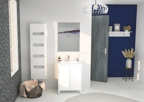 Meuble ODESSA Sur Pieds 2 Portes 60cm Blanc Miroir Suspendu - BATHROOM THERAPY 2 Meuble ODESSA Sur Pieds 2 Portes 60cm Blanc Miroir Suspendu - BATHROOM THERAPY – Image 2