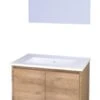 Meuble ODESSA Sur Pieds 2 Portes 60cm Bois Miroir Suspendu - BATHROOM THERAPY