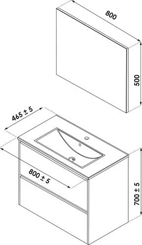 Meuble ODESSA à Suspendre 2 Tiroirs 80cm Blanc Miroir Suspendu - BATHROOM THERAPY 3 Meuble ODESSA à Suspendre 2 Tiroirs 80cm Blanc Miroir Suspendu - BATHROOM THERAPY – Image 3