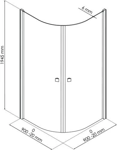 Paroi De Douche Quart De Cercle Verre Givré Selyna 90cm - ELMER 3 Paroi De Douche Quart De Cercle Verre Givré Selyna 90cm - ELMER – Image 3