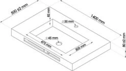 Plan Vasque Centree à Suspendre 140cm Hoya - BATHROOM THERAPY 6 Plan Vasque Centree à Suspendre 140cm Hoya - BATHROOM THERAPY -Salle De Bain Fournitures 403511008 3