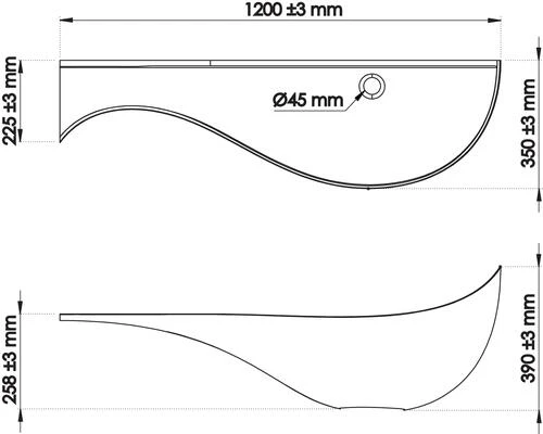 Vasque à Suspendre 120cm Goutte - BATHROOM THERAPY 4 Vasque à Suspendre 120cm Goutte - BATHROOM THERAPY – Image 4