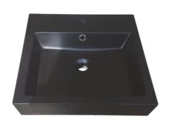 Vasque à Poser Carré 45cm En Résine Noire - BATHROOM THERAPY