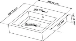 Vasque à Poser Carré 45cm En Résine Noire - BATHROOM THERAPY -Salle De Bain Fournitures 403511012 3