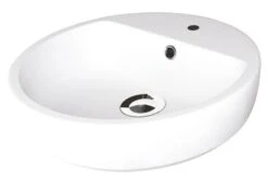 Vasque à Poser Semi Encastree Ronde ø44 Cm Blanche