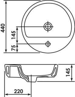 Vasque à Poser Semi Encastree Ronde ø44 Cm Blanche 5 Vasque à Poser Semi Encastree Ronde ø44 Cm Blanche -Salle De Bain Fournitures 403511028 3