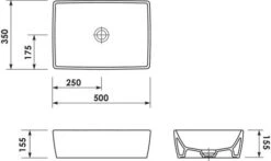 Vasque Rectangulaire à Poser 50x35cm Blanche 9 Vasque Rectangulaire à Poser 50x35cm Blanche -Salle De Bain Fournitures 403511030 5