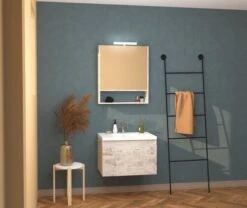 Armoire Miroir à Suspendre 70 Cm Cognac - BATHROOM THERAPY -Salle De Bain Fournitures 404011022 3