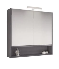 Armoire Miroir à Suspendre 80 Cm Gris - BATHROOM THERAPY