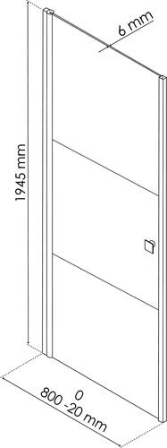 Paroi De Douche Porte Pivotante Verre Givré Selyna 80cm - ELMER 3 Paroi De Douche Porte Pivotante Verre Givré Selyna 80cm - ELMER – Image 3