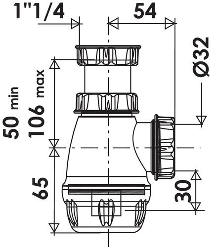 Siphon De Lavabo Petit Culot Réglable En Hauteur 2 Siphon De Lavabo Petit Culot Réglable En Hauteur – Image 2