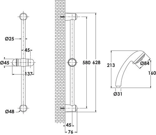 Ensemble Barre Anticalcaire 3 Jets Ev'O - ROLF 2 Ensemble Barre Anticalcaire 3 Jets Ev'O - ROLF – Image 2
