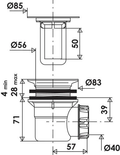 Bonde De Douche Horizontale ø60 - VALENTIN 2 Bonde De Douche Horizontale ø60 - VALENTIN – Image 2