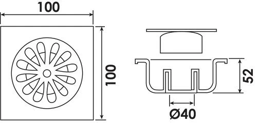 Siphon De Sol Plastique Carré 100mm ø40 - VALENTIN 2 Siphon De Sol Plastique Carré 100mm ø40 - VALENTIN – Image 2