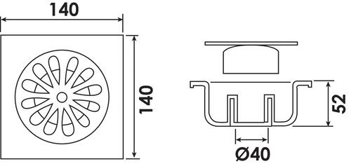 Siphon De Sol Plastique Carré 140mm ø40 - VALENTIN 2 Siphon De Sol Plastique Carré 140mm ø40 - VALENTIN – Image 2
