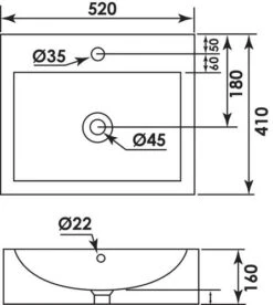 Vasque à Poser Rectangulaire 52x43x15,5cm - BATHROOM THERAPY 5 Vasque à Poser Rectangulaire 52x43x15,5cm - BATHROOM THERAPY -Salle De Bain Fournitures 484060 3