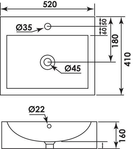 Vasque à Poser Rectangulaire 52x43x15,5cm - BATHROOM THERAPY 3 Vasque à Poser Rectangulaire 52x43x15,5cm - BATHROOM THERAPY – Image 3