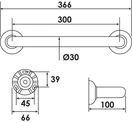 Barre De Maintien Droite 300mm - PELLET 2 Barre De Maintien Droite 300mm - PELLET – Image 2