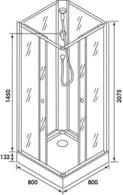 Cabine De Douche Accès D'angle 80cm YAKO - ELMER -Salle De Bain Fournitures 492119 3