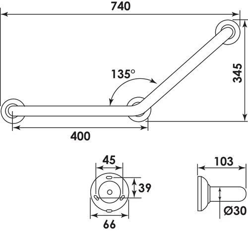 Barre D'appui Coudée 135° PELLET 2 Barre D'appui Coudée 135° PELLET – Image 2