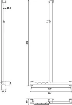 Barre De Douche En T Ou En L Blanc - PELLET -Salle De Bain Fournitures 49820 3