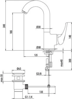 Mitigeur De Lavabo Bec Haut Access - ROLF 5 Mitigeur De Lavabo Bec Haut Access - ROLF -Salle De Bain Fournitures 5001 6 3