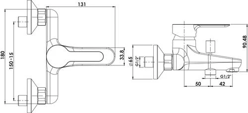 Mitigeur Bain-douche Mural Norm'O - ROLF 2 Mitigeur Bain-douche Mural Norm'O - ROLF – Image 2