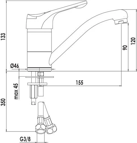 Mitigeur De Lavabo Bec Court Access - ROLF 2 Mitigeur De Lavabo Bec Court Access - ROLF – Image 2