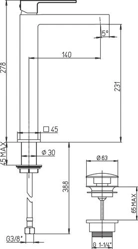 Mitigeur De Lavabo Taille XL Cuadr'O - ROLF 2 Mitigeur De Lavabo Taille XL Cuadr'O - ROLF – Image 2