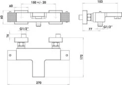 Thermostatique De Bain-douche Mural Cuadr'O - ROLF 5 Thermostatique De Bain-douche Mural Cuadr'O - ROLF -Salle De Bain Fournitures 501015509 3