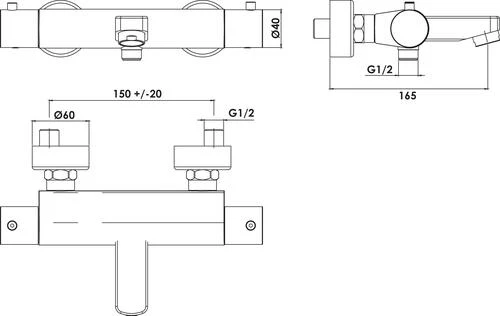 Thermostatique De Bain-douche Nickel Brossé Fact'Ory - ROLF 2 Thermostatique De Bain-douche Nickel Brossé Fact'Ory - ROLF – Image 2
