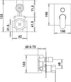 Combine à Encastrer Mitigeur De Douche Class'o - ROLF 7 Combine à Encastrer Mitigeur De Douche Class'o - ROLF -Salle De Bain Fournitures 501017002 4