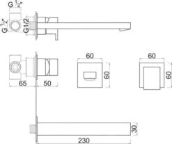 Mitigeur De Lavabo à Encastrer Cuadr'O - ROLF 5 Mitigeur De Lavabo à Encastrer Cuadr'O - ROLF -Salle De Bain Fournitures 501017039 3